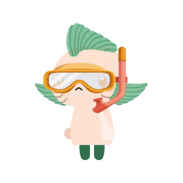A fish villager wearing goggles and a snorkel